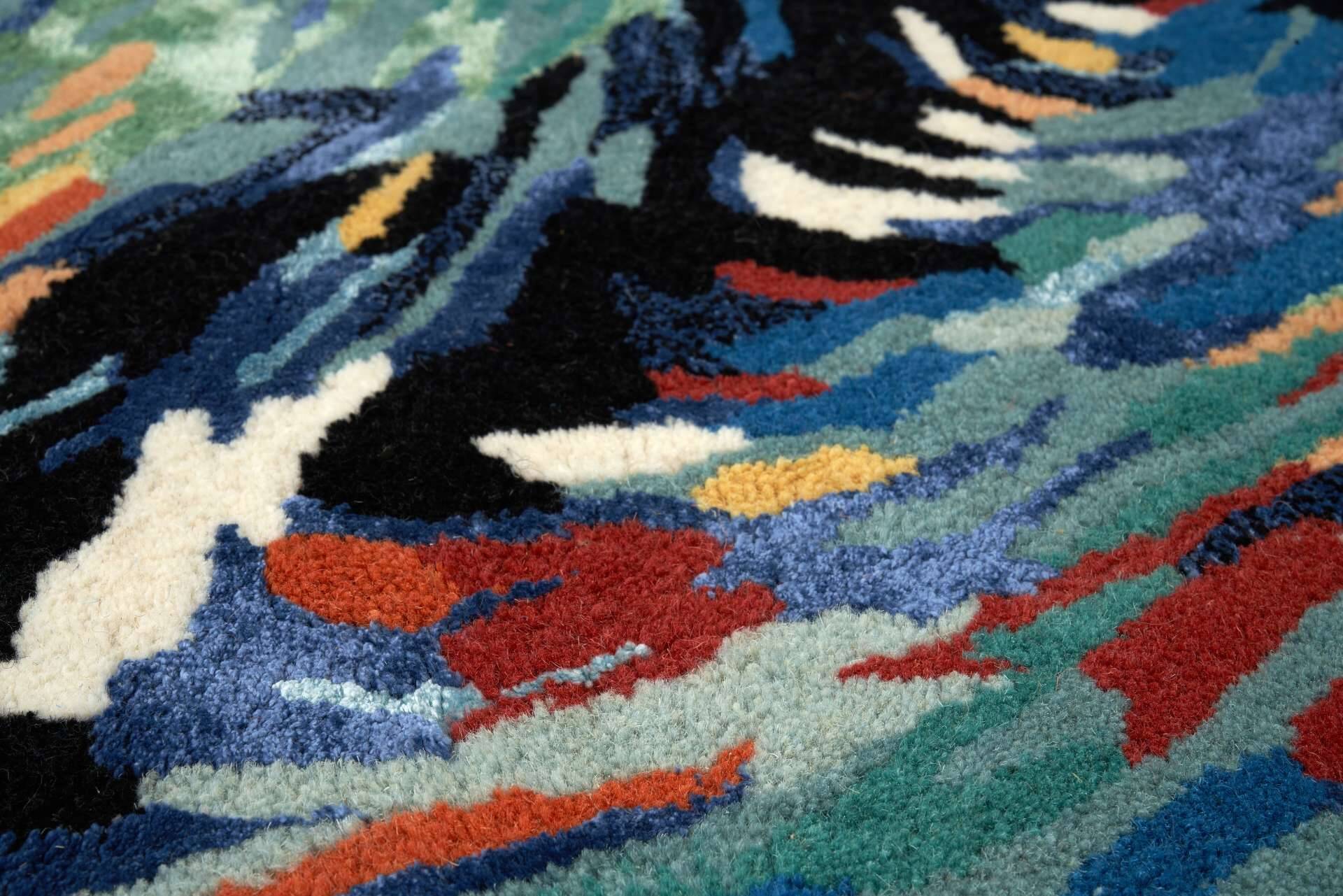 Moderner Teppich FLORES BLUE – Bild 5