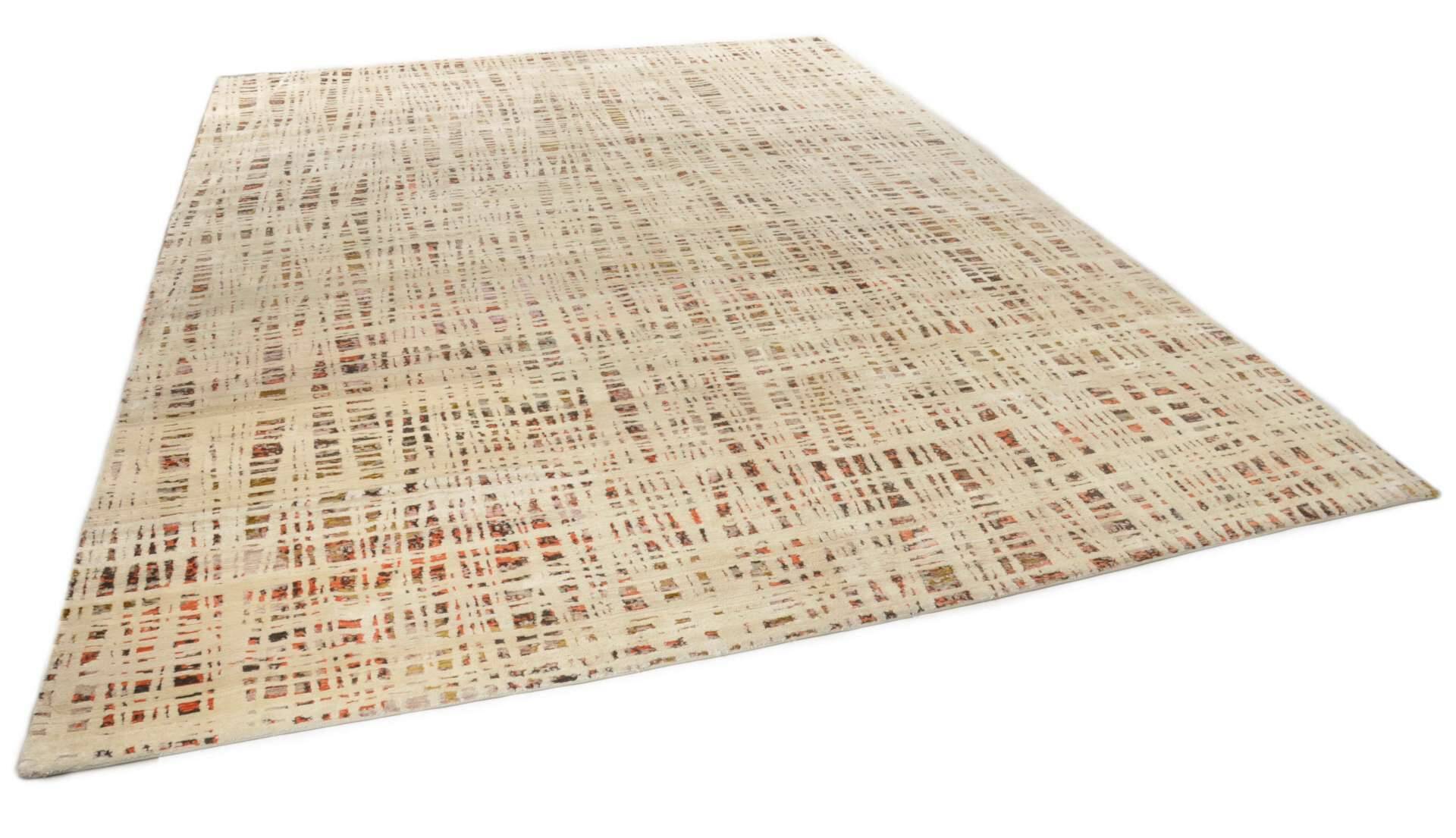 Teppich Nepal beige Seide Handgeknüpft Dhingri Silk – Bild 1