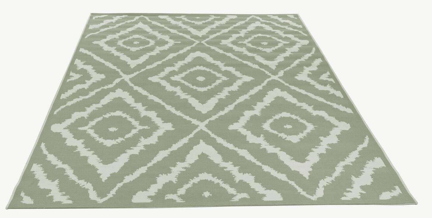 Outdoor Teppich Garden Pattern 300 grün Rautenmuster – Bild 3