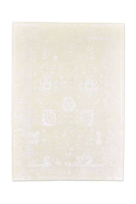 Vintage Teppich Zeeland Modern Handgeknüpft Wolle Viskose beige 160x230 cm