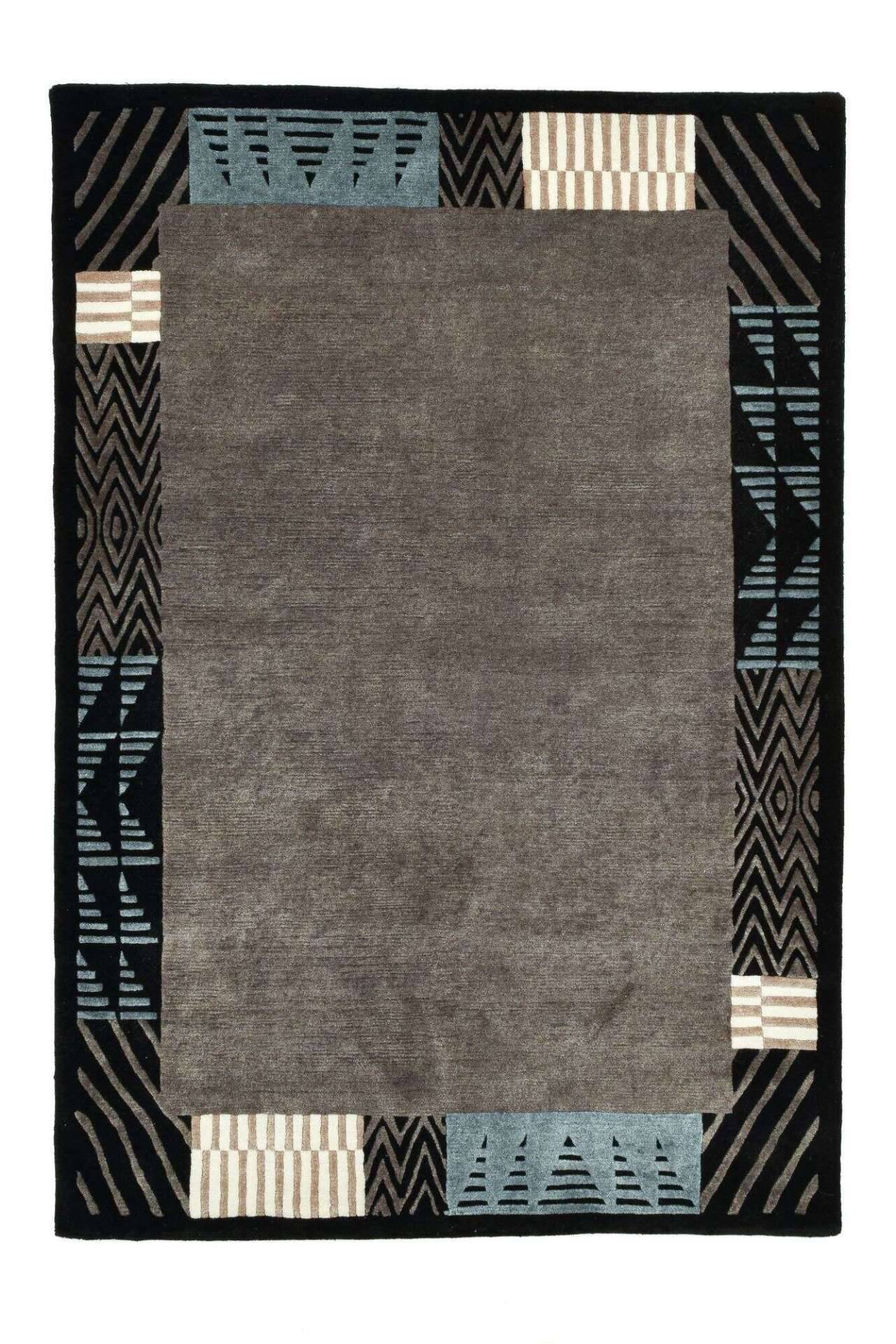 Nepal Teppich Baktapur Elegance Design Handgeknüpft 160x230 cm grau – Bild 1