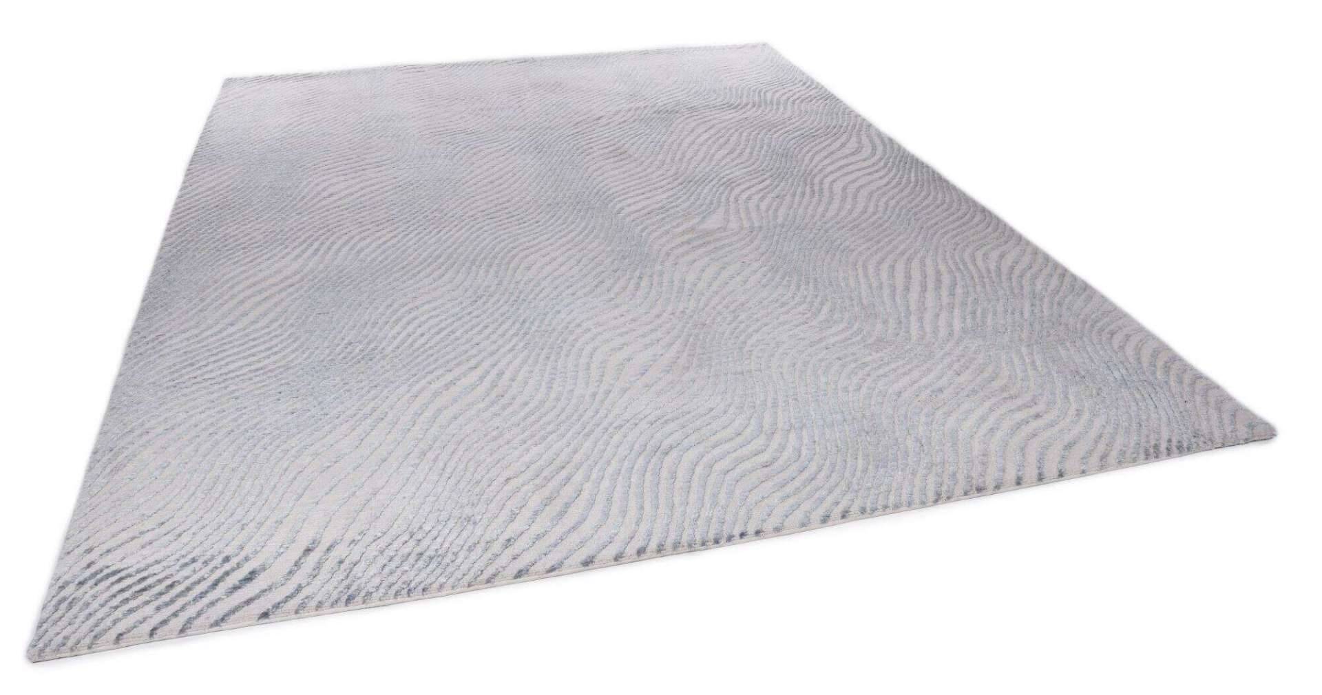 Nepal Teppich Nubu Silk 60 Design Seide Wolle 244x305cm blau - grau – Bild 3