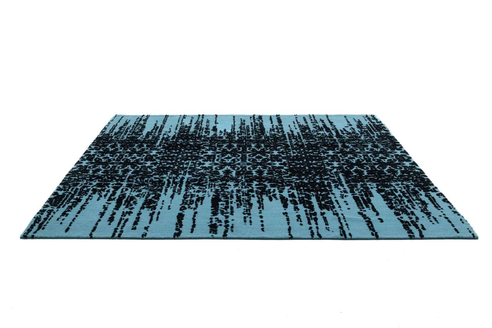 Nepal Teppich Jabu Silk 60 Wolle Seide Design ca.250x300cm blau – Bild 5
