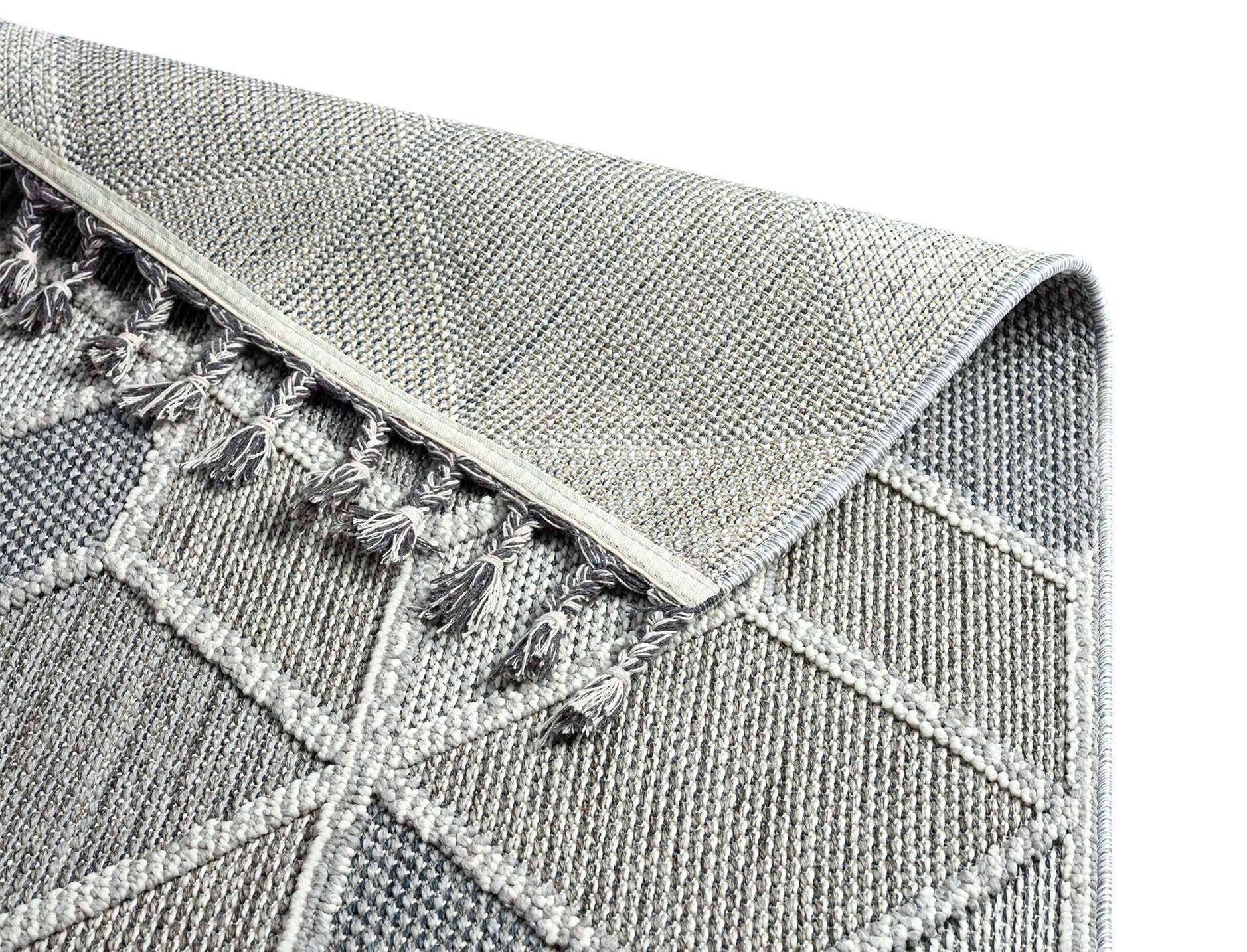 Trevi 6831-224-020 In- und Outdoor Teppich Modern Rauten Grau – Bild 2