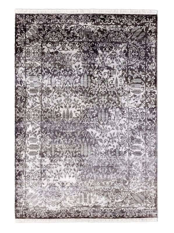 Vintage Teppich Queensland 160x230cm Handgeknüpft Viskose grau