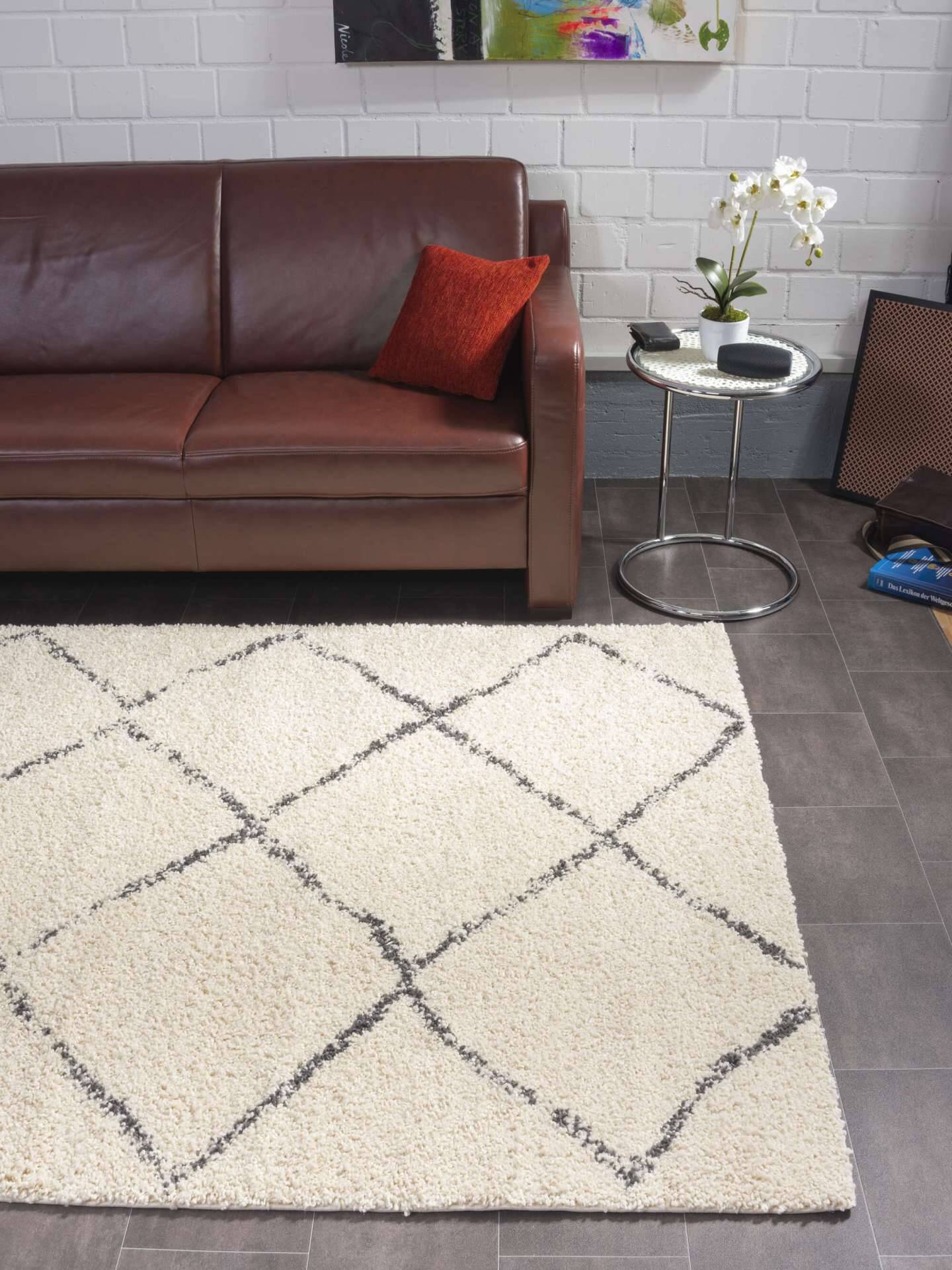 Stockholm Teppich Modern Boho Hochflor – Bild 10