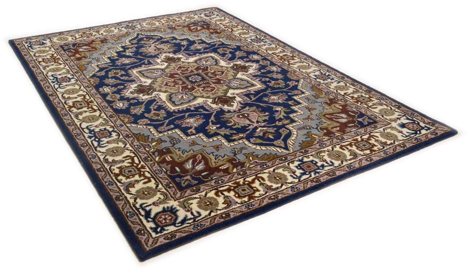 Royal Heriz Handgetuftet Orient blau im Wunschmaß – Bild 2