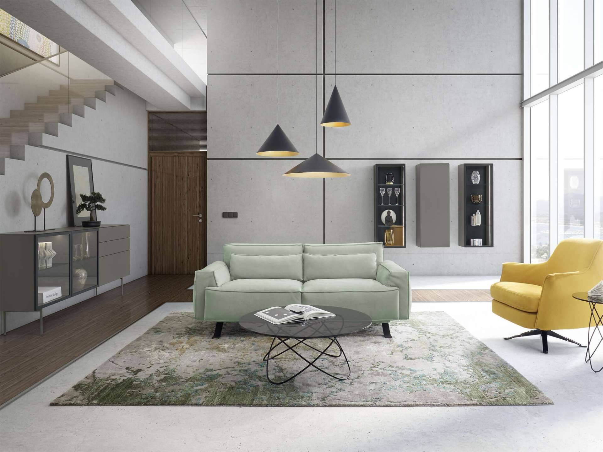 GREEN PLANET Handgeknüpfter Designteppich im Vintagestil – Bild 2