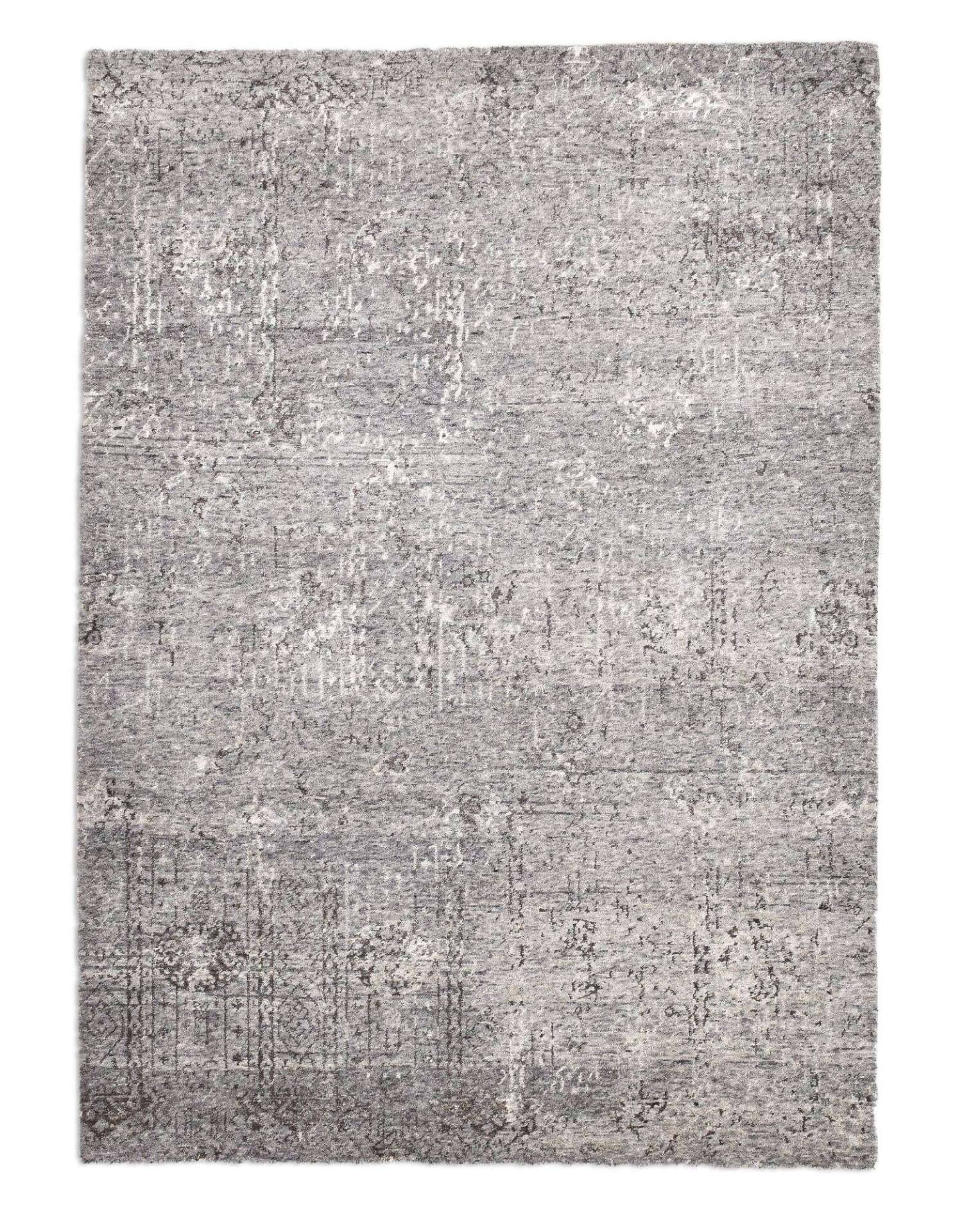 Vintage Teppich Queenscity 160x230cm Handgeknüpft Wolle Viskose Grau – Bild 1