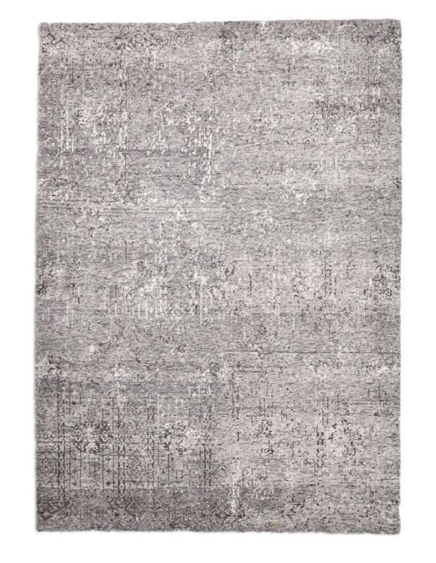 Vintage Teppich Queenscity 160x230cm Handgeknüpft Wolle Viskose Grau