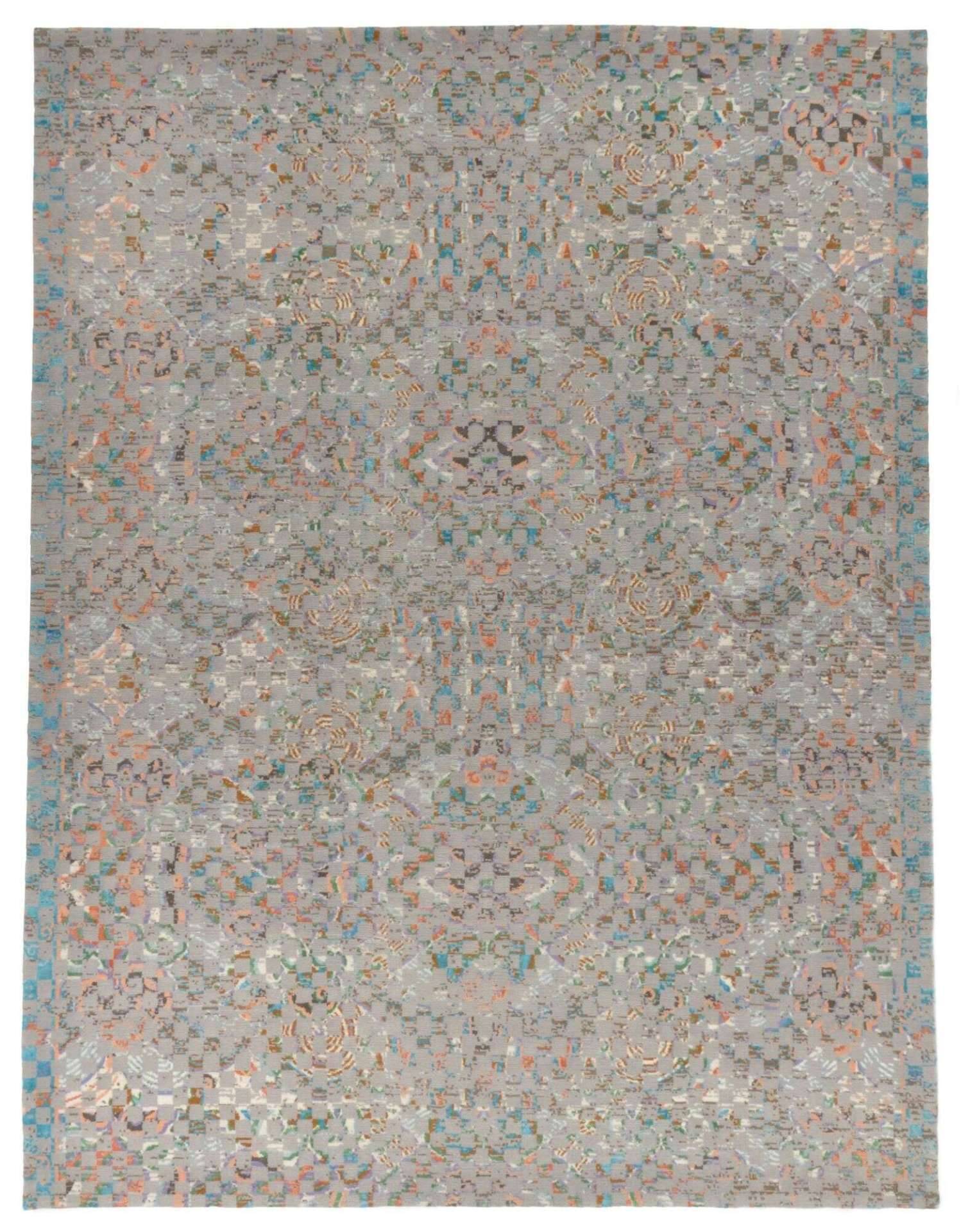 Nepal Teppich Jabu Silk 30 Wolle Seide Design Teppich 244x310cm – Bild 1