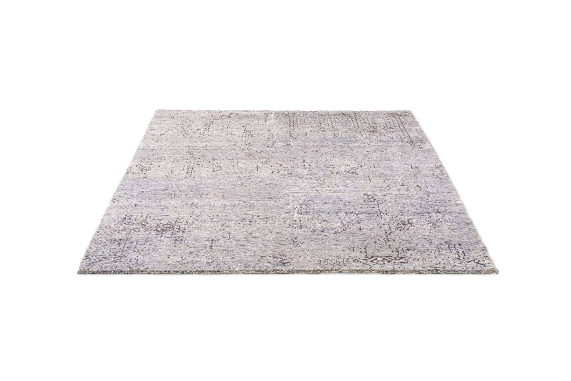 Vintage Teppich Queenscity 160x230cm Handgeknüpft Wolle Viskose Grau – Bild 4