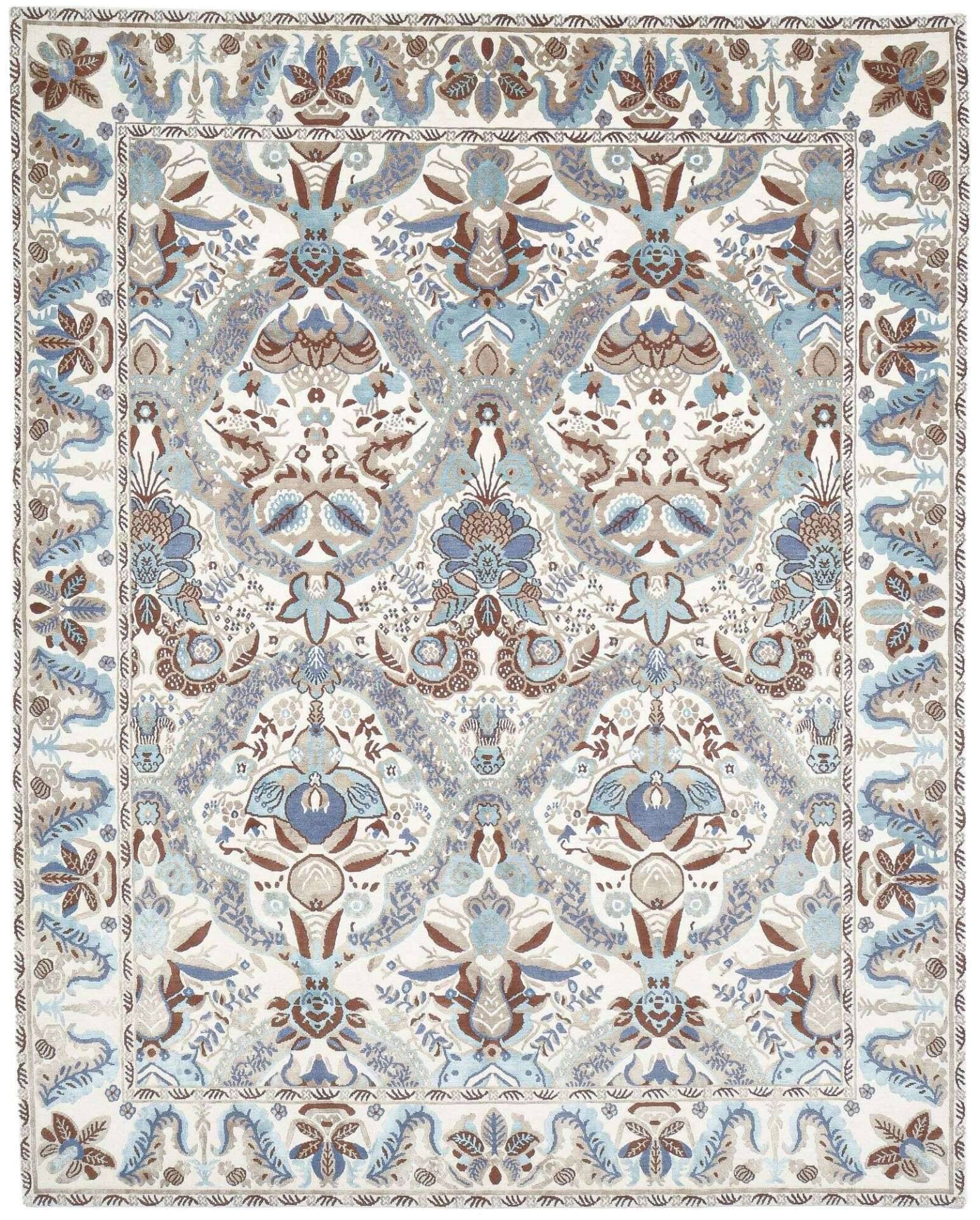 Nepal Teppich Jabu Silk 60 Wolle Seide Design Teppich 245x307cm – Bild 1