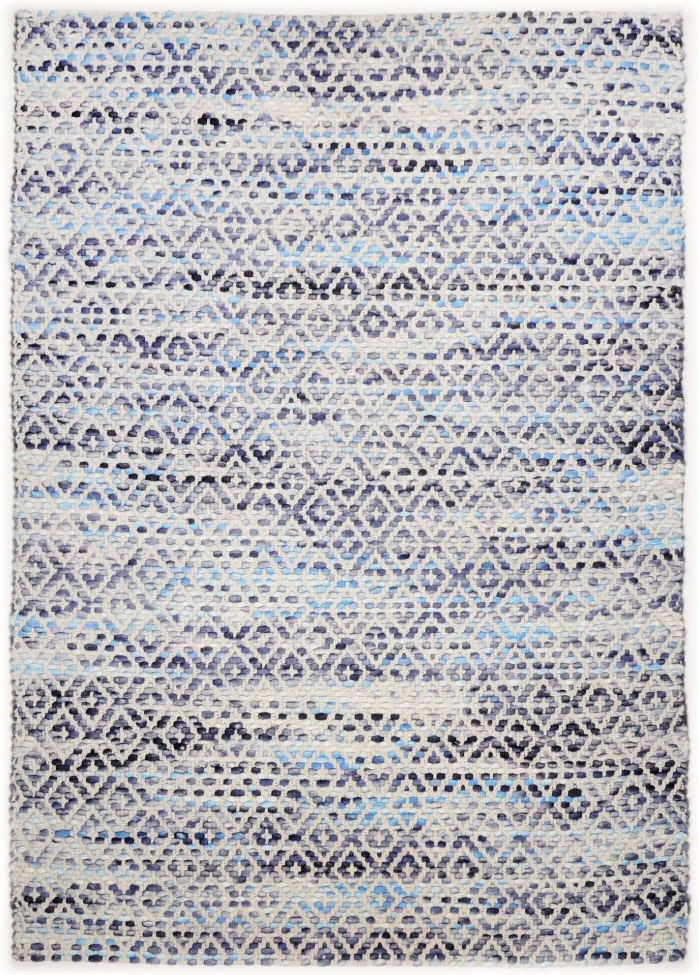 Smooth Comfort Diamond Handwebteppich blau Naturteppich – Bild 1