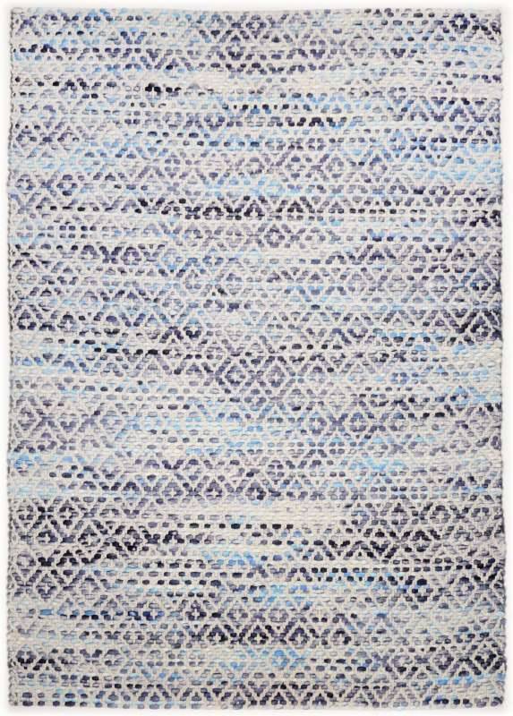Smooth Comfort Diamond Handwebteppich blau Naturteppich