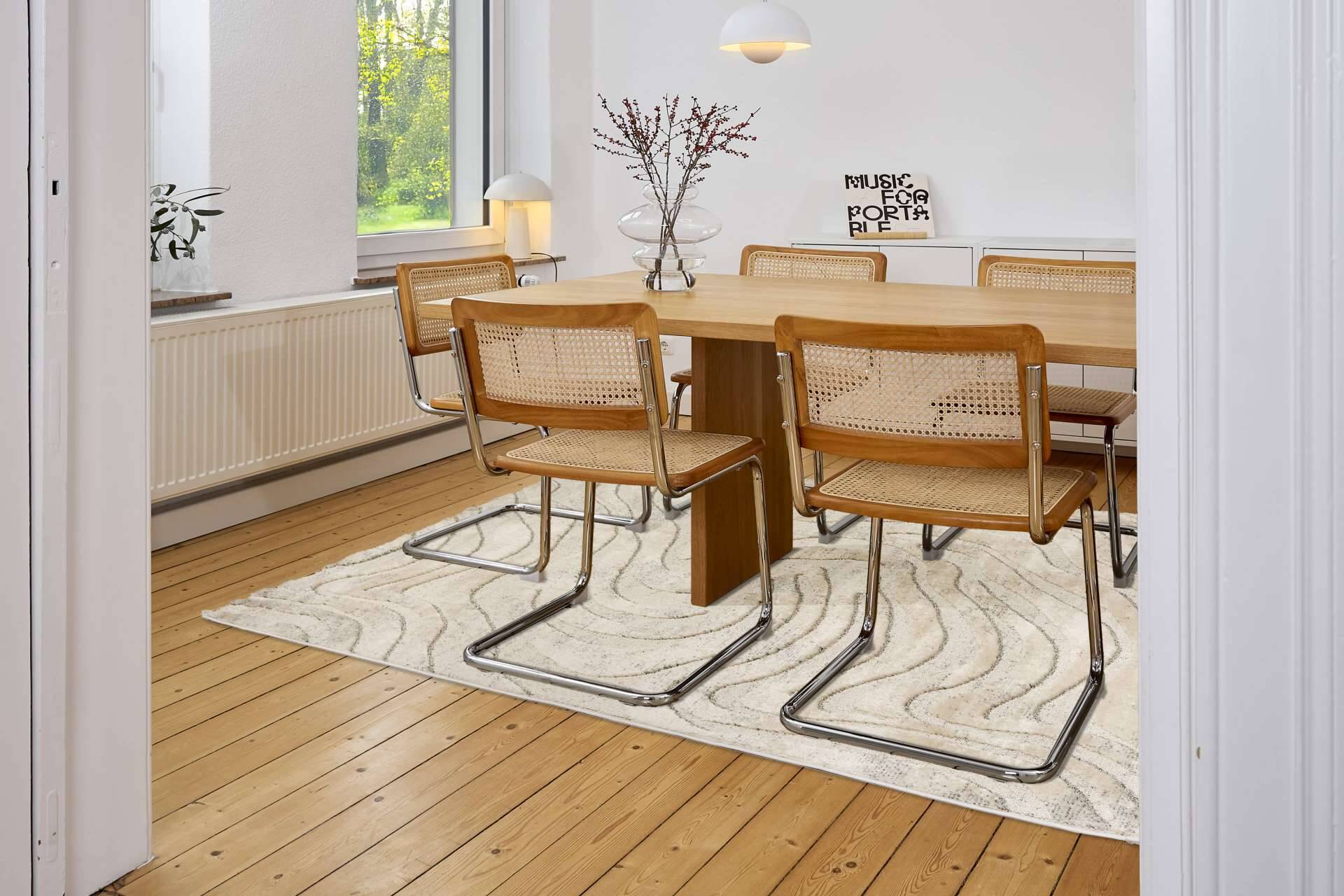 Wohnteppich Lou D.251 C.003 Wellen creme-grau – Bild 18
