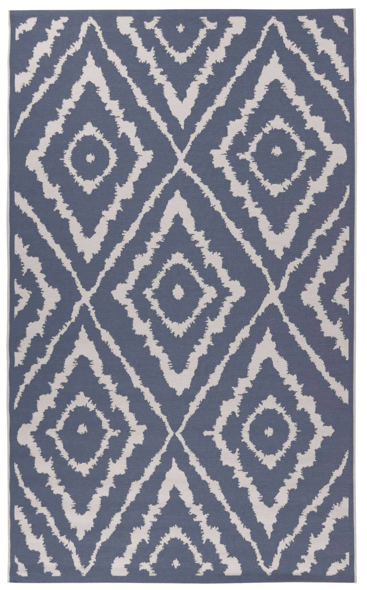 Garden Pattern 700 blau In- und Outdoor Teppich Rauten – Bild 1