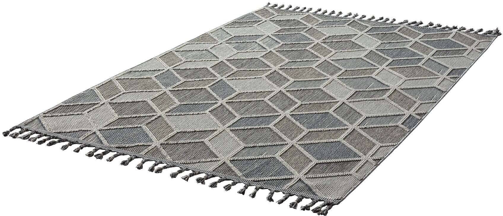 Trevi 6831-224-020 In- und Outdoor Teppich Modern Rauten Grau – Bild 3