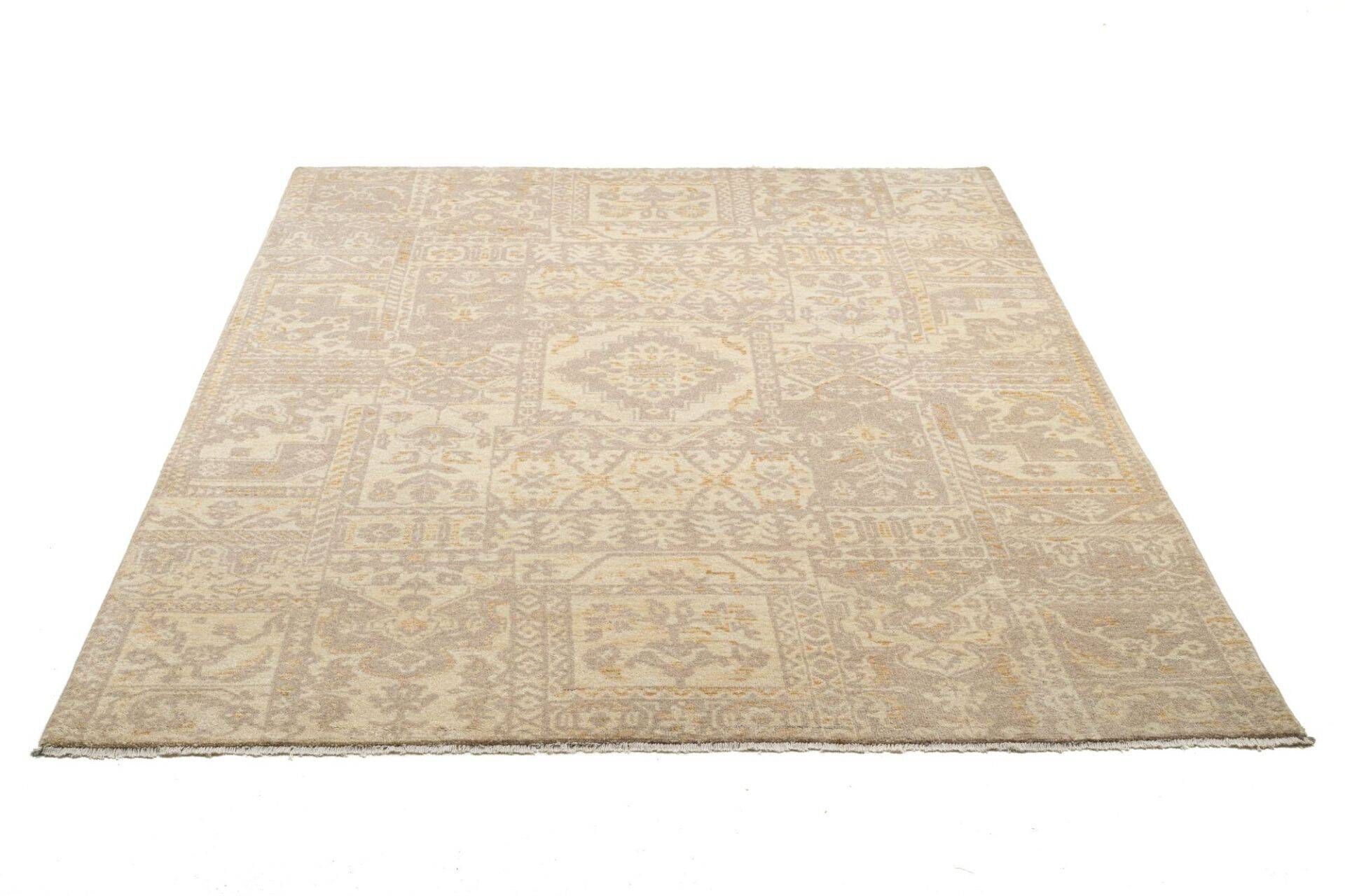 Patchwork Teppich PATCH Handgeknüpft beige 170x240cm   – Bild 7