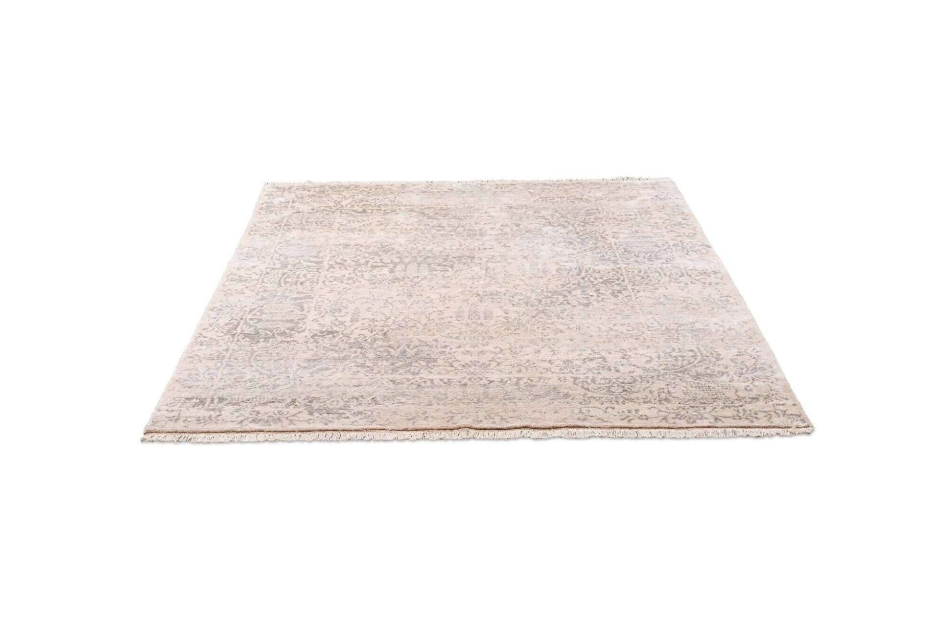 Design Teppich Queensland 170x240cm Handgeknüpft Viskose grau – Bild 5