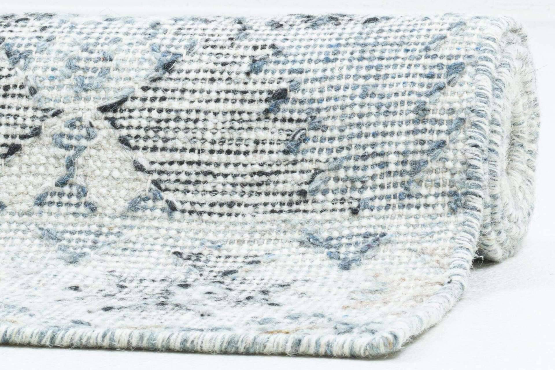 Handwebteppich Zilch Schurwolle Kelim Modern Blau 160x230cm – Bild 4