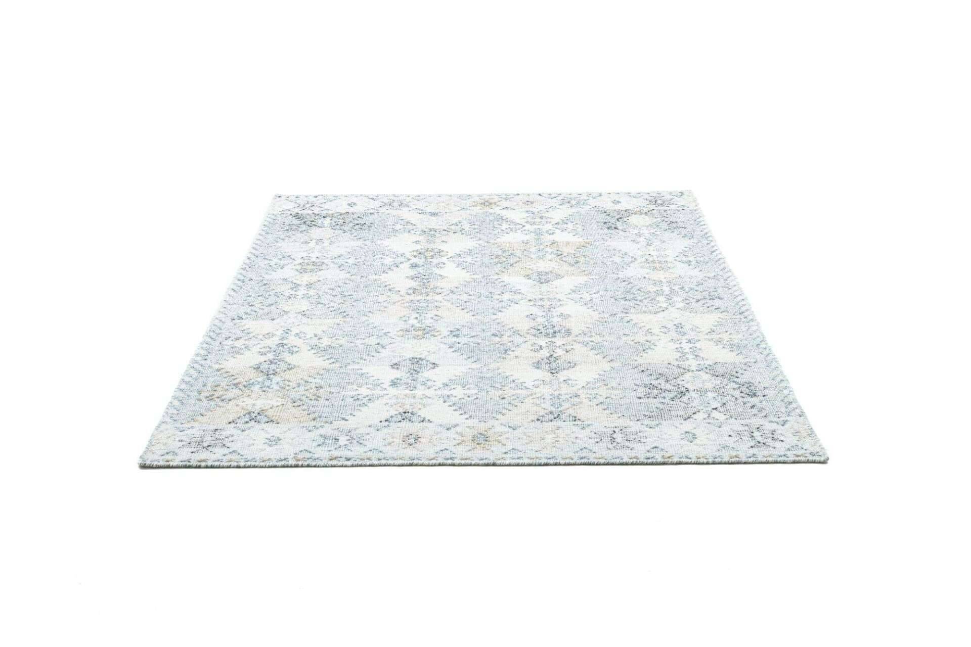 Handwebteppich Zilch Schurwolle Kelim Modern Blau 160x230cm – Bild 2