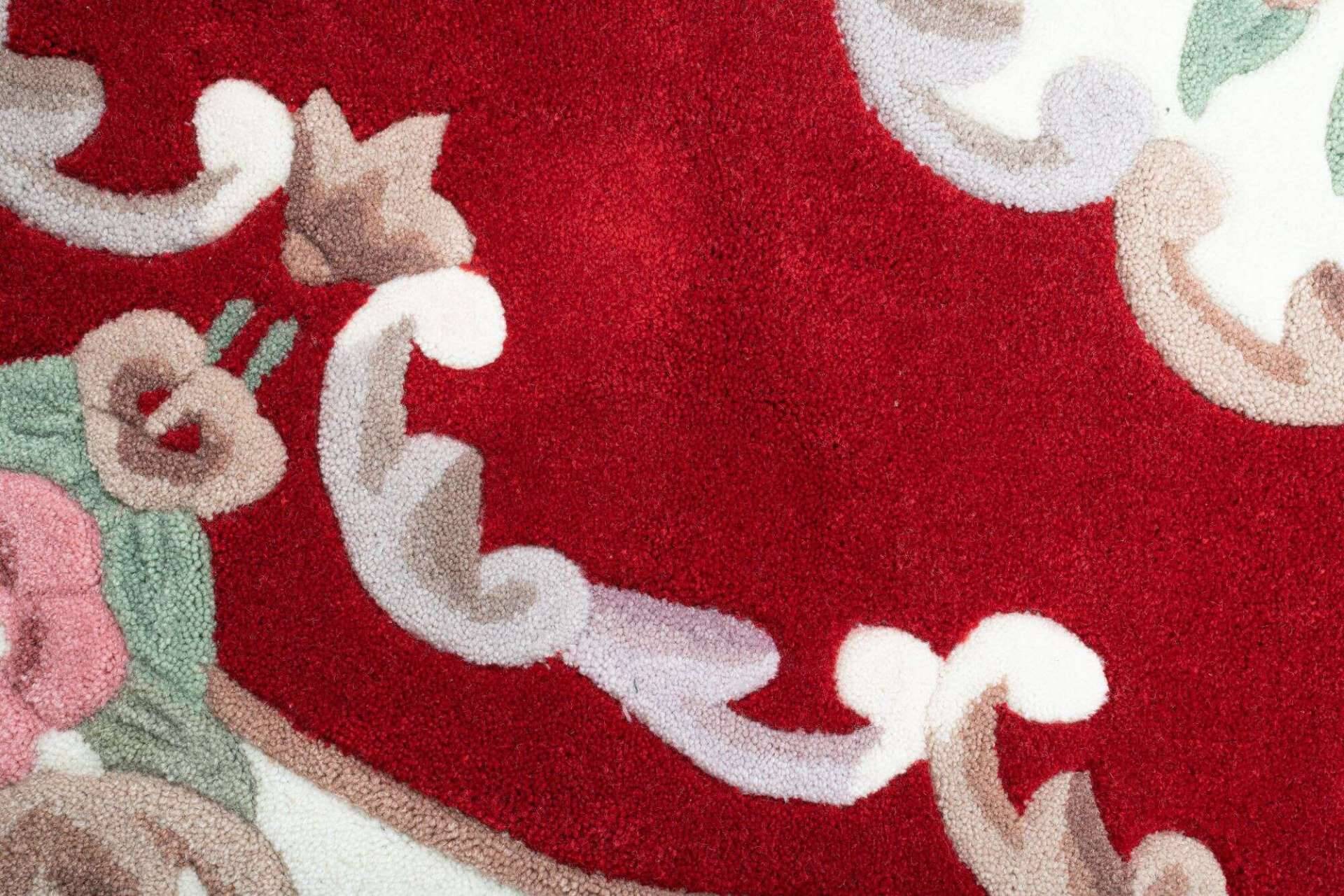 Ming Aubusson China Teppich rot oval Teppich mit Blumen – Bild 2
