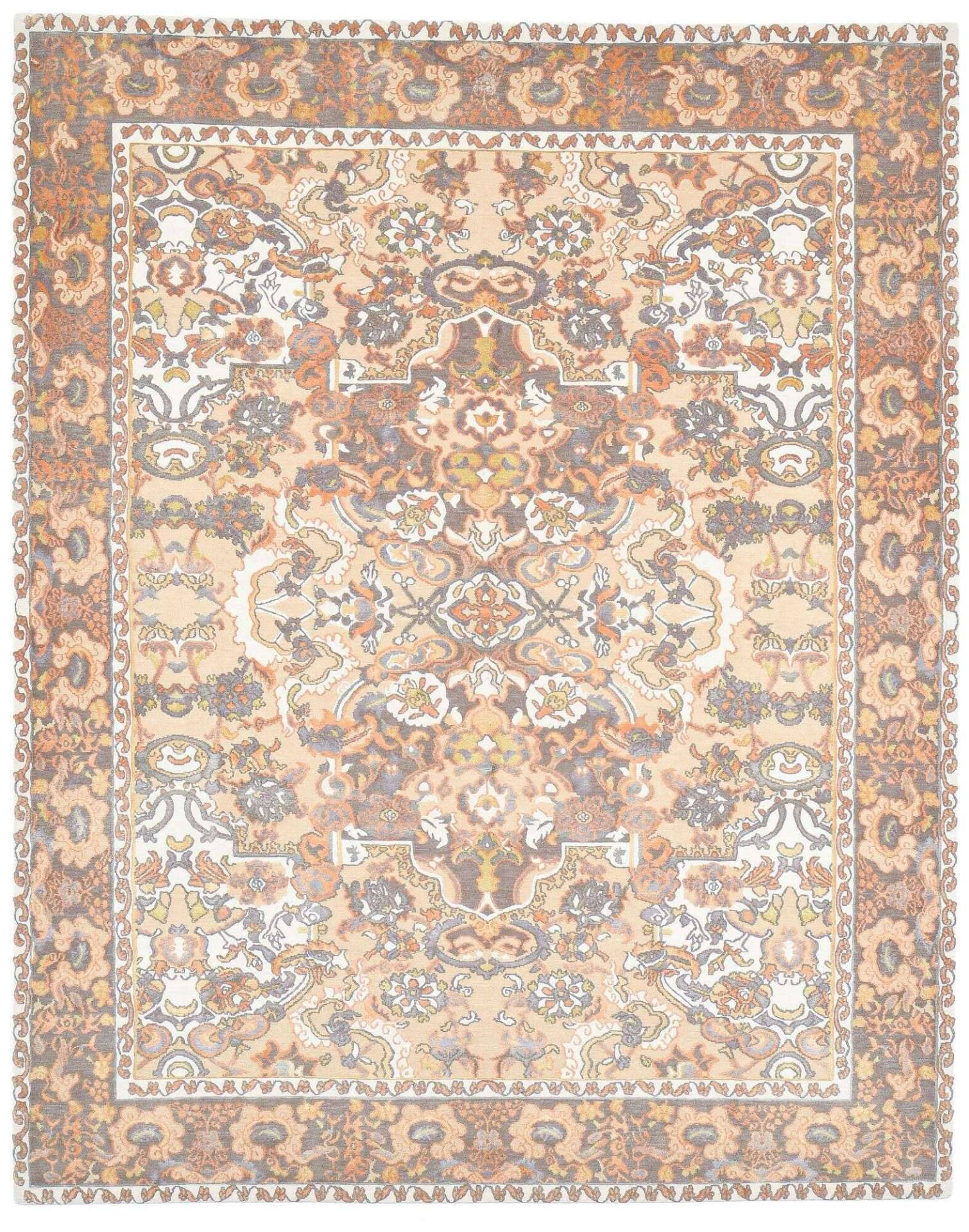 Nepal Teppich Jabu Silk 60 Wolle Seide Design Teppich 246x306cm – Bild 1