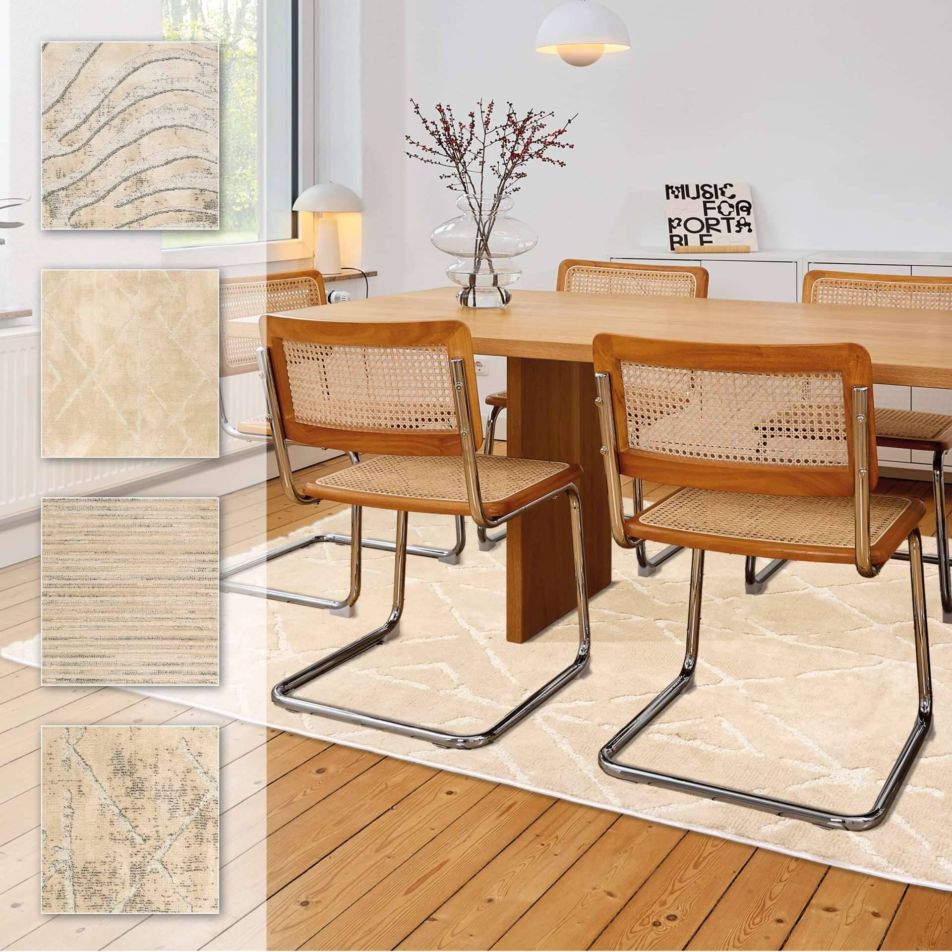 Wohnteppich Lou D.252 C.006 Rauten creme – Bild 15