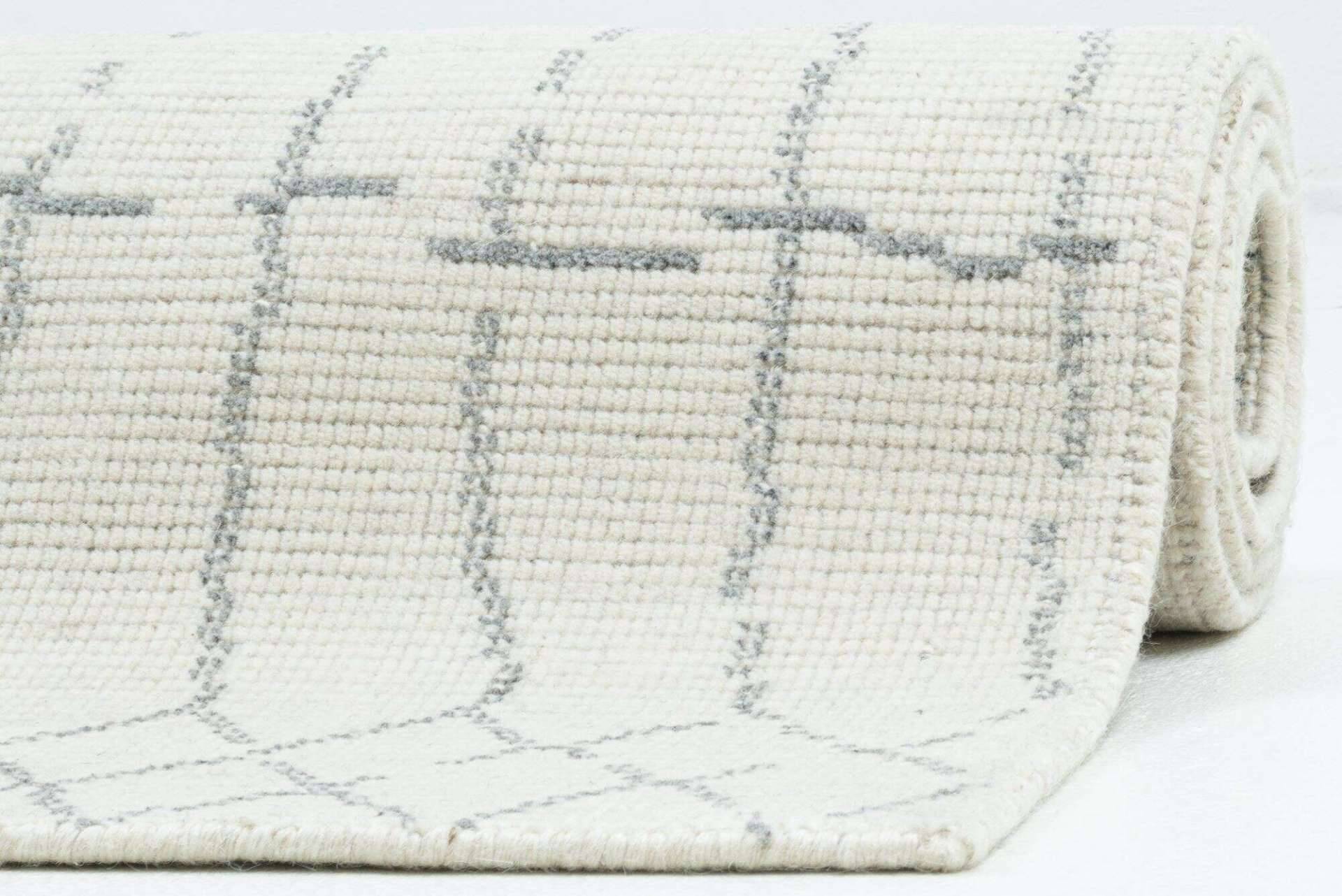 Boho Handwebteppich Zilch 90% Schurwolle Kelim Beige 160x230cm – Bild 4