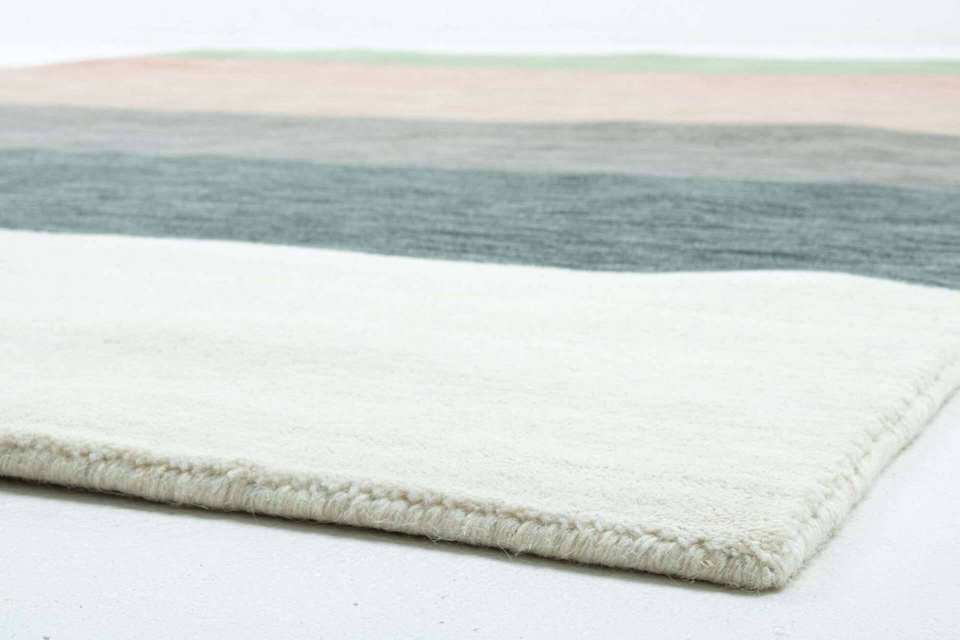 Handwebteppich Holi Schurwolle Naturteppich Bunt Multicolor – Bild 5