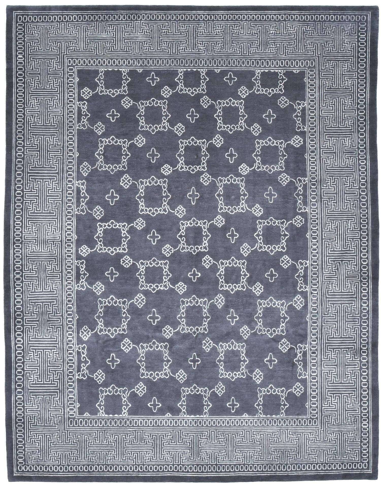 Nepal Teppich Jabu Silk 60 Wolle Seide Design Teppich 245x317cm – Bild 1