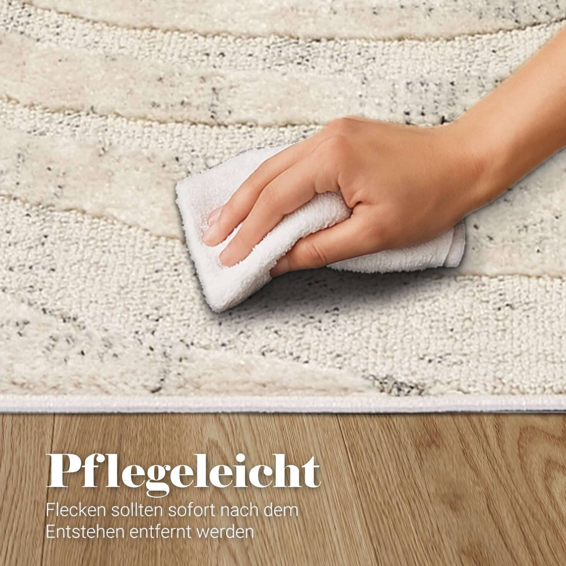 Wohnteppich Lou D.251 C.003 Wellen creme-grau – Bild 6