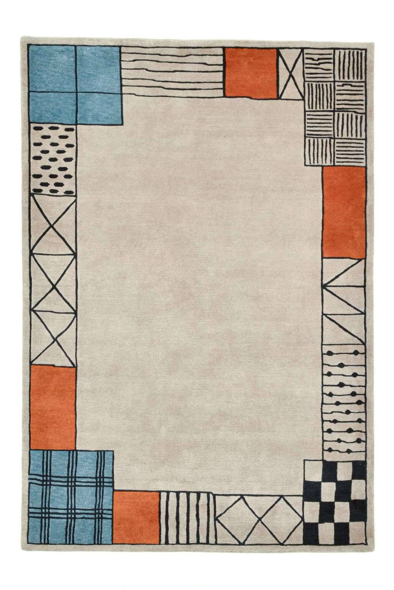 Nepal Teppich Baktapur Elegance Design Handgeknüpft 162x236 cm beige – Bild 1