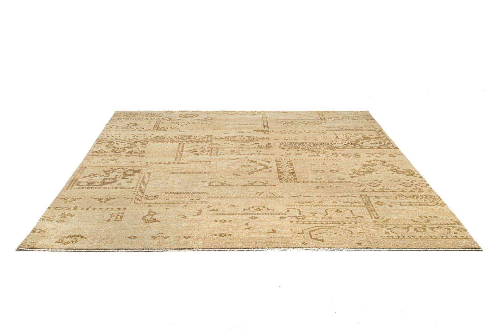 Patchwork Teppich PATCH Handgeknüpft beige 250x350cm – Bild 7