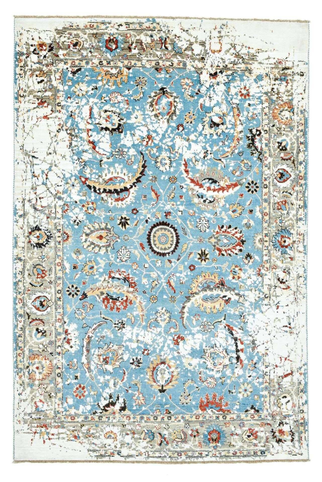 Artemshah Orient Vintage Teppich 182x274 cm türkis bunt – Bild 1