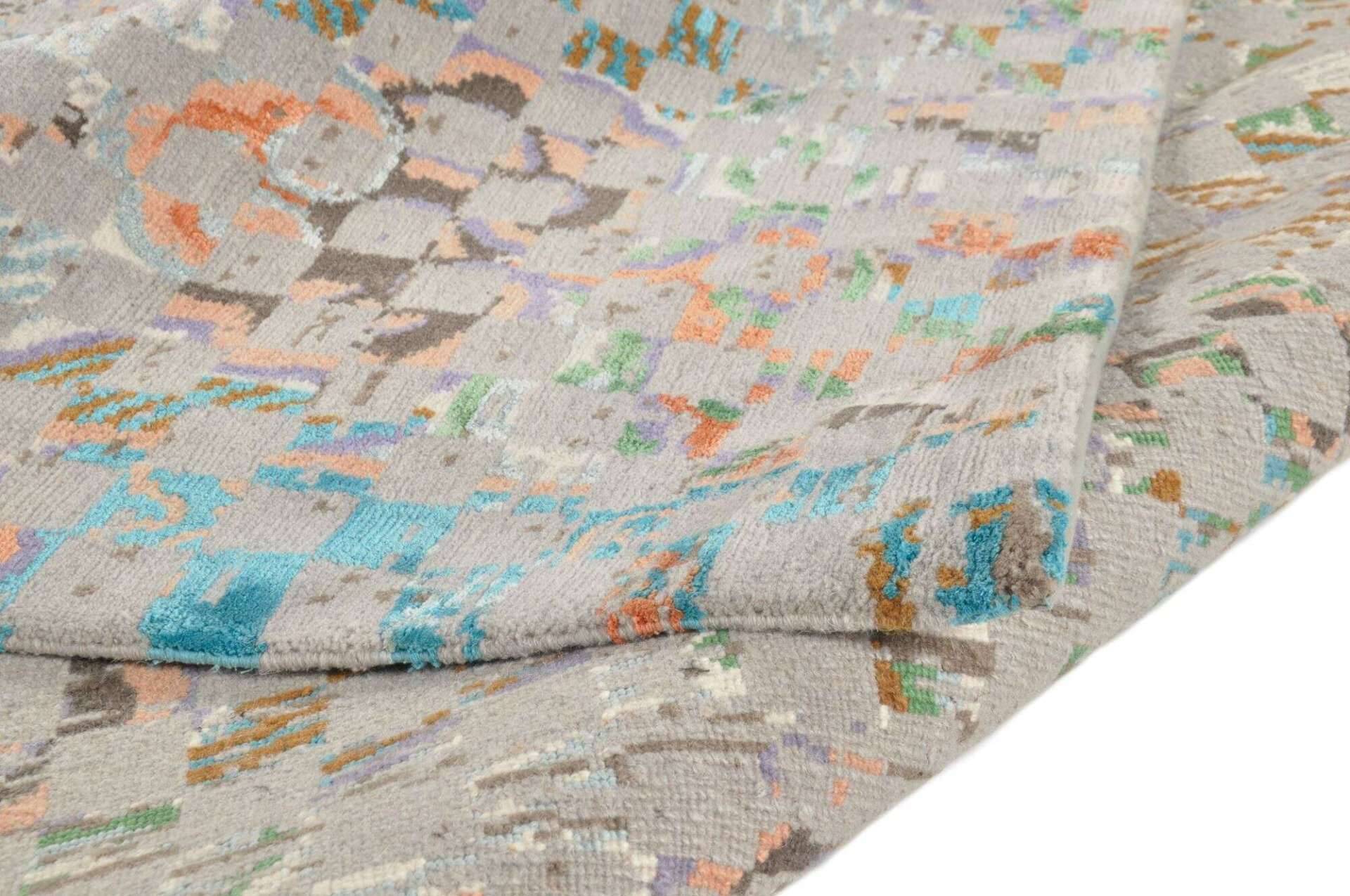 Nepal Teppich Jabu Silk 30 Wolle Seide Design Teppich 244x310cm – Bild 5
