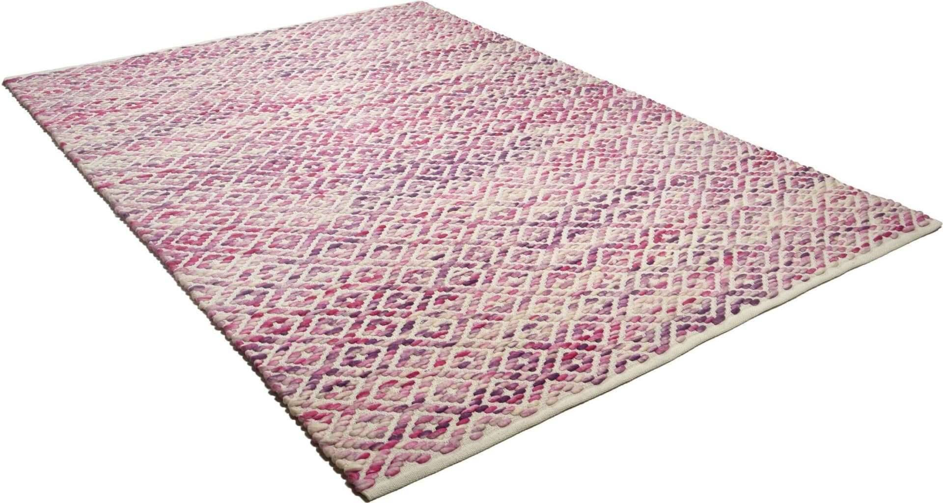 Smooth Comfort Diamond Handwebteppich lila Natur Teppich – Bild 2