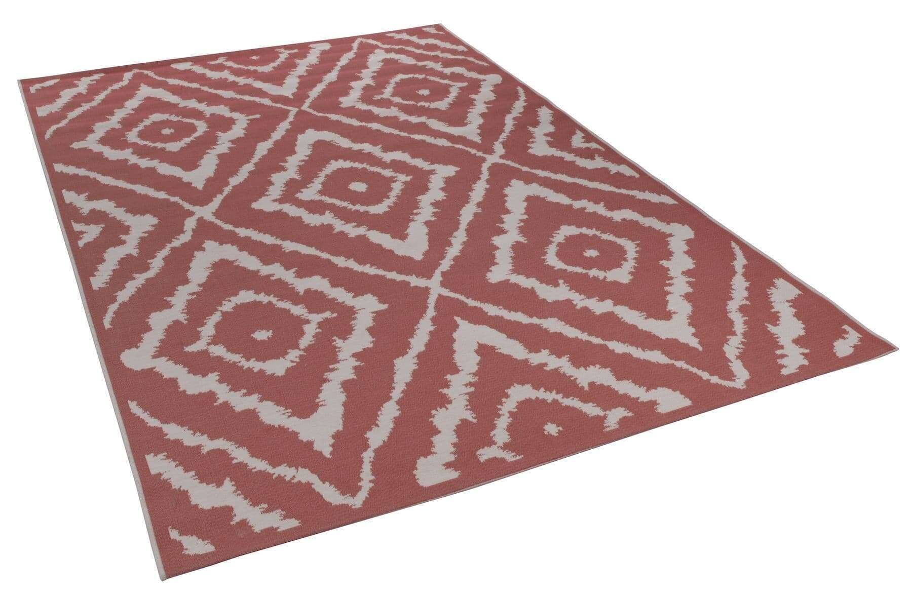 Outdoor Teppich Garden Pattern 270 rot Rautenmuster – Bild 2