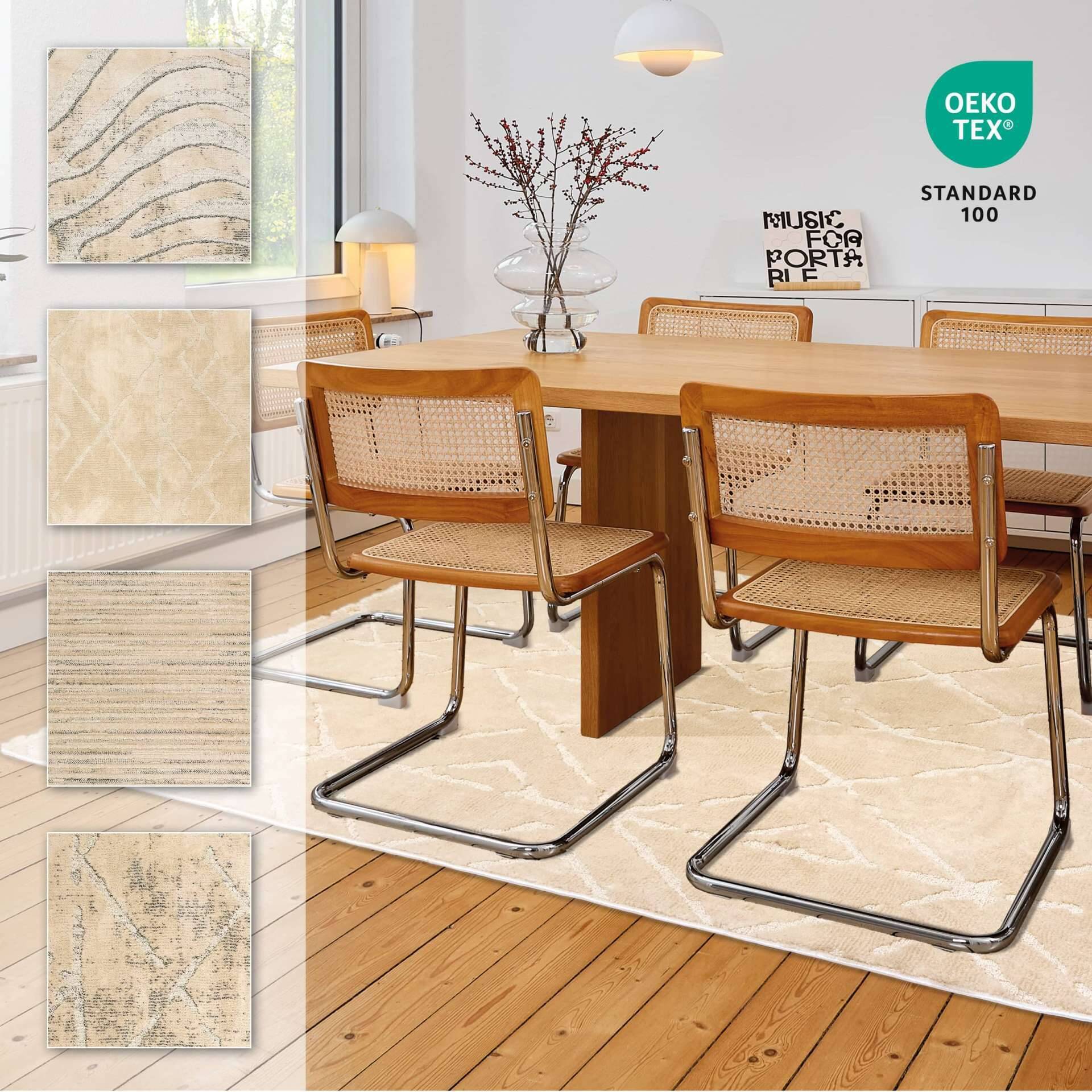 Wohnteppich Lou D.252 C.006 Rauten creme – Bild 11