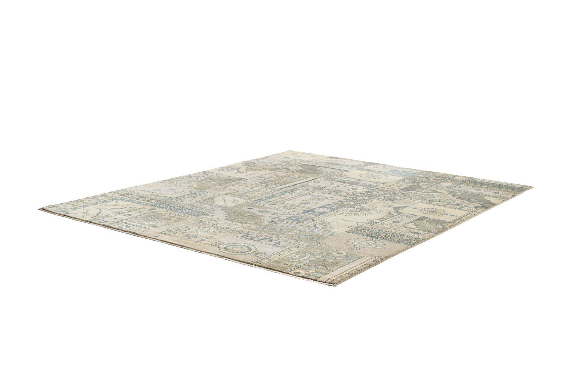 Patchwork Teppich PATCH Handgeknüpft grau 250x300cm    – Bild 2