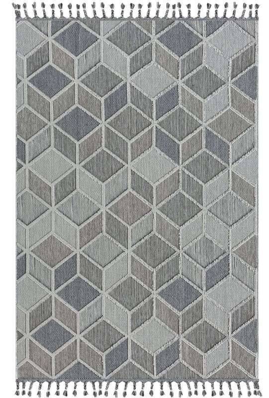 Trevi 6831-224-020 In- und Outdoor Teppich Modern Rauten Grau