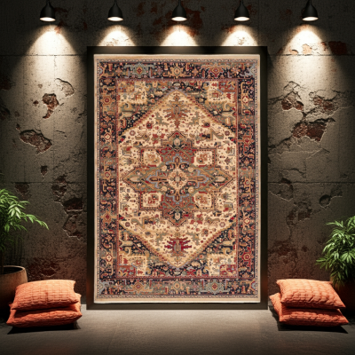 Teppich Saharna 2886 Webteppich aus reiner Wolle