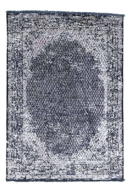 Yanbu Klassischer Vintage Teppich Vikose Handgeknüpft 171x242cm grau