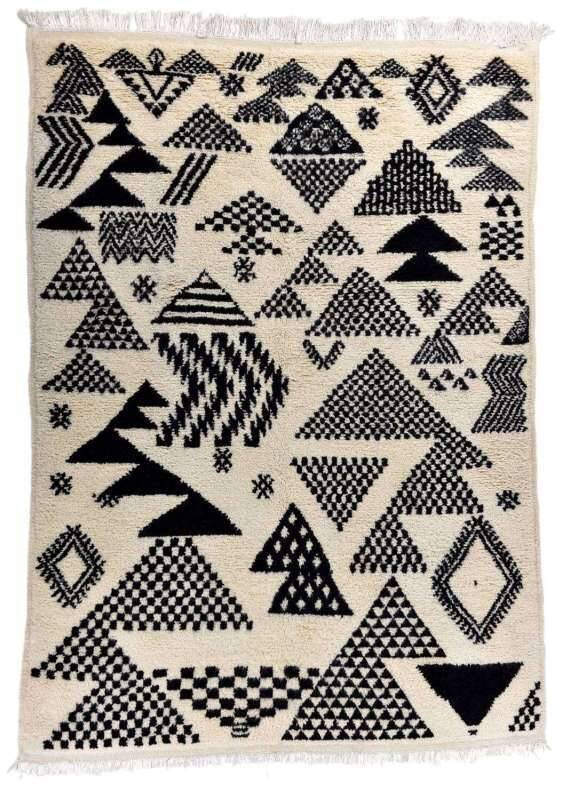 Teppich Boho Beni Ourain 170x240cm Schafwolle