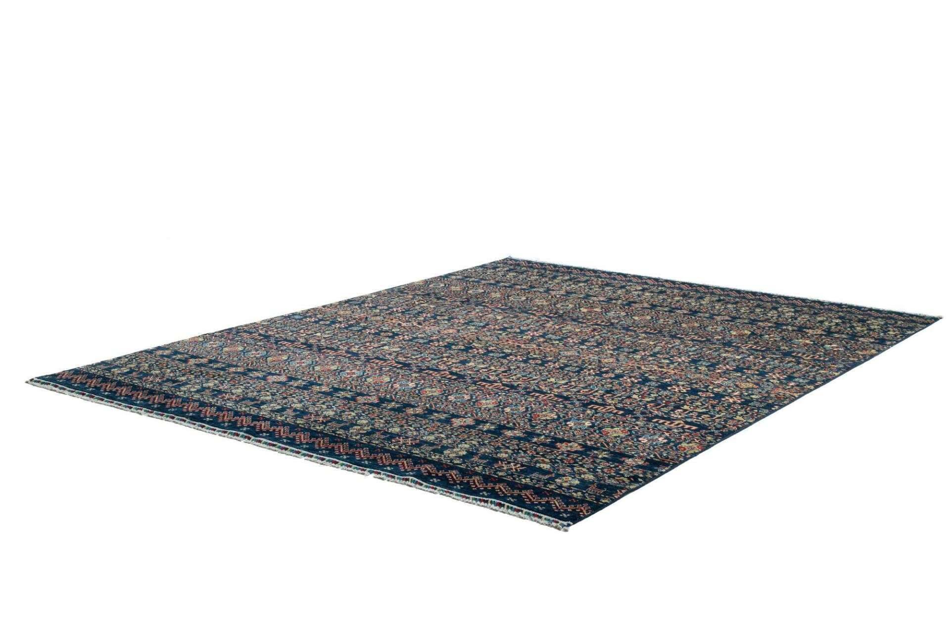 Handgeknüpfter Orientteppich Kandashah 282x359cm blau – Bild 4