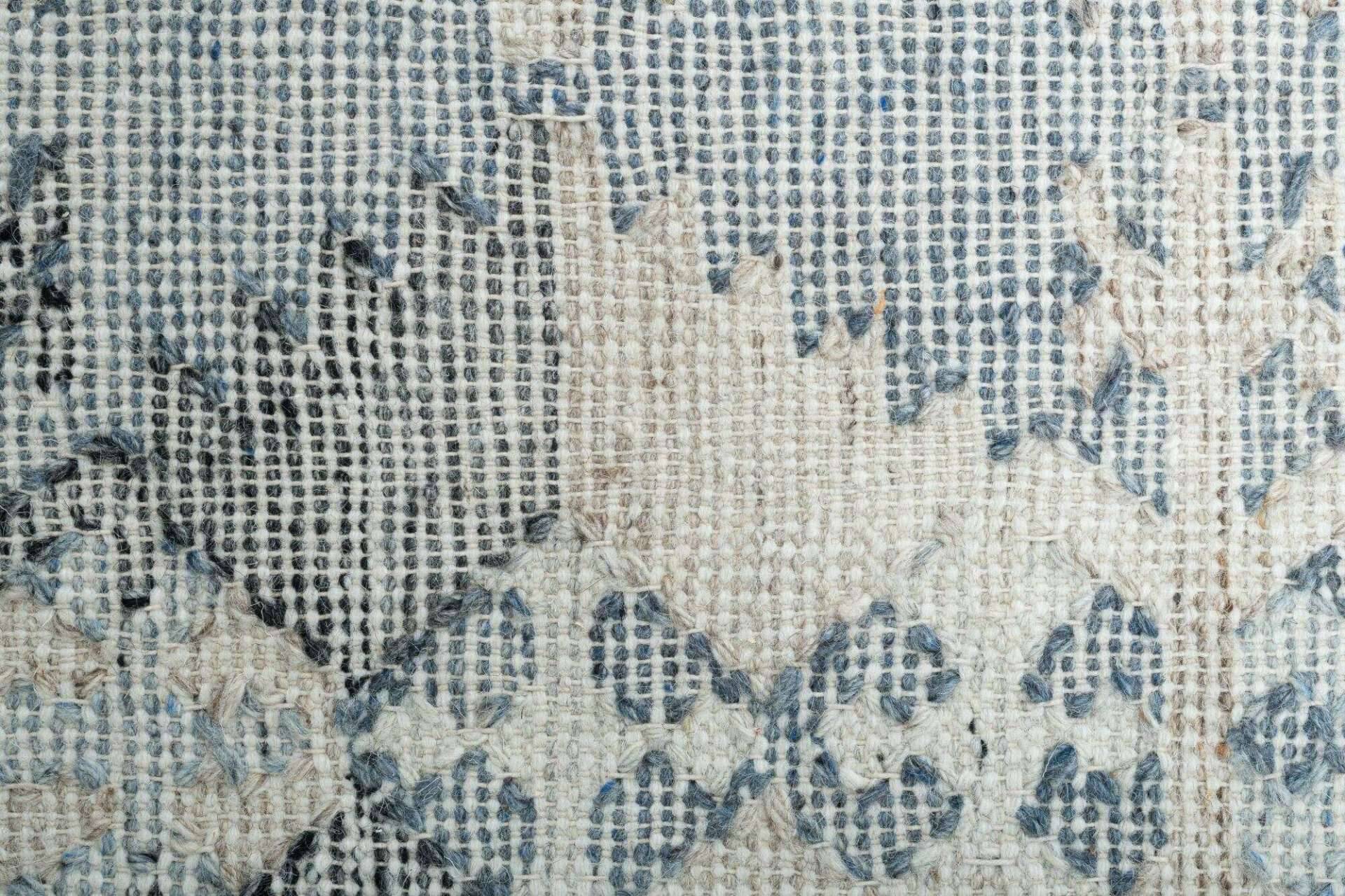 Handwebteppich Zilch Schurwolle Kelim Modern Blau 160x230cm – Bild 5