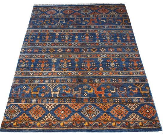 Kandashah Ziegler-Teppich ca: 106 x 153 cm Hochwertiger Teppich aus Pakistan