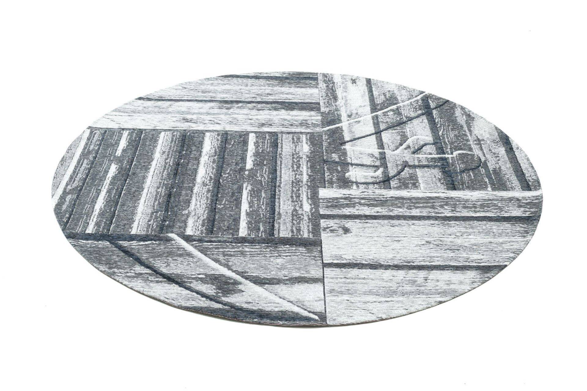 Sansibar Flachgewebe Design Teppich Keitum Rund – Bild 3