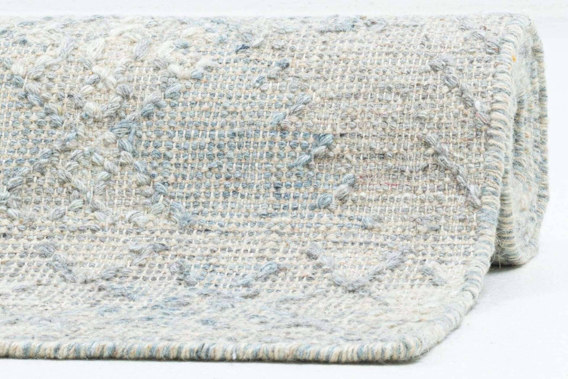 Handwebteppich Zilch Schurwolle Kelim Modern Grau 160x230cm – Bild 6